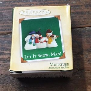Hallmark Let It Snow, Man Miniature Ornament 2004